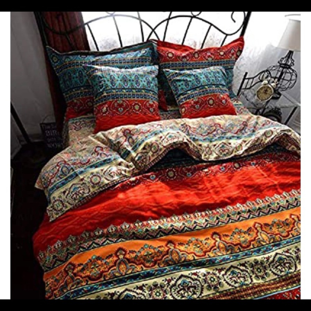 Boho 3 piece duvet cover set QUEEN bed